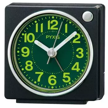 Seiko Clock Alarm Clock Table Clock Analog Light Concentrating Resin Dial Black Metallic 65 x 64 x 38mm PYXIS NR450K