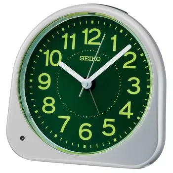 Seiko Clock Alarm Clock Table Clock Analog Visible at Night Серебристый металлик 113 x 116 x 66 мм KR525S