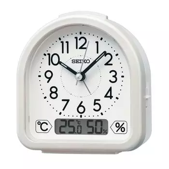 Seiko Clock Alarm Clock Table Clock Analog Temperature/Humidity Display White 112 x 108 x 54mm KR522W