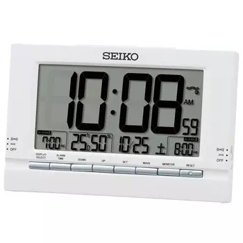 Seiko Clock Alarm Clock Table Clock Digital Radio Wave White 112 x 173 x 54mm SQ323W