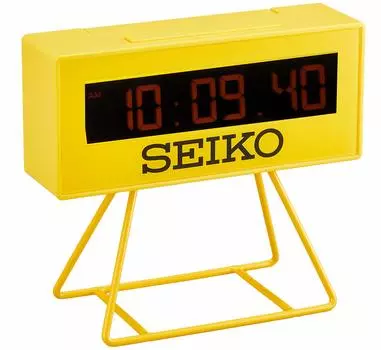 Seiko Clock Alarm Clock Table Clock Digital Mini Timer Clock Yellow 93 x 104 x 45mm SQ815Y