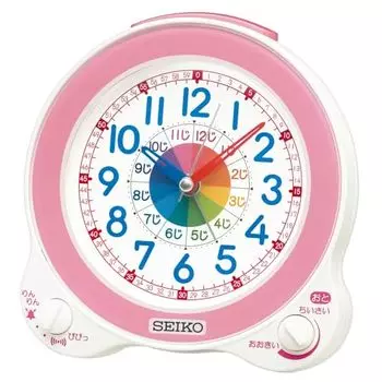 Seiko Clock Alarm Clock Table Clock Educational Analog Light Pink 134 x 130 x 85mm KR524P