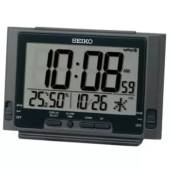 Seiko Clock Будильник Настольные часы Цифровое радио Черный металлик 84 x 132 x 46 мм SQ320K
