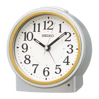 Seiko Clock Будильник Настольные часы Автоматическая подсветка Аналоговые Видимые ночью Серебристый металлик 116 x 115 x 81 мм KR518S