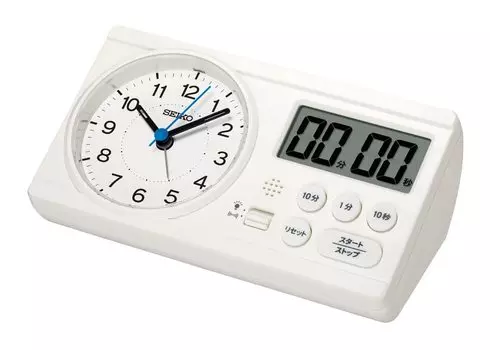 Seiko Clock Будильник Настольные часы Обучающие Стоквадратные Расчеты Модель Хидео Кагеямы Учебное Время Белый 60 x 160 x 88 мм BC418W
