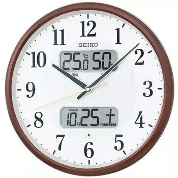SEIKO CLOCK KX383B Radio Wall Clock White Brown White Brown (Seiko Clock)