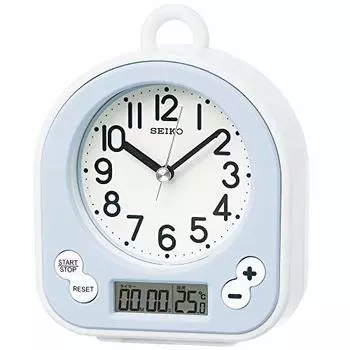 Seiko Clock Настенные часы двойного назначения настольные часы Life водонепроницаемые таймер температурный дисплей аналоговые кухня и ванная светло-голубой BZ358L