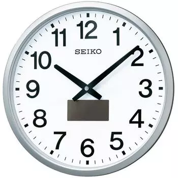 Seiko Clock Настенные часы офисного типа гибридные солнечные радиоволновые аналоговые серебристые металлические SF242S