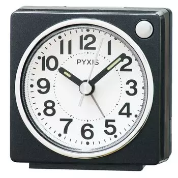 Seiko Clock NR449K Alarm Clock Analog Black Metallic 2.6 x 2.5 x 1.5 inches (65 x 64 x 38 mm) Pyxis Pixis