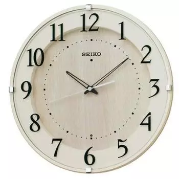 SEIKO CLOCK Radio Wall Clock KX397A Natural Round Type Round Ivory Wood Grain Analog (Seiko Clock) белый