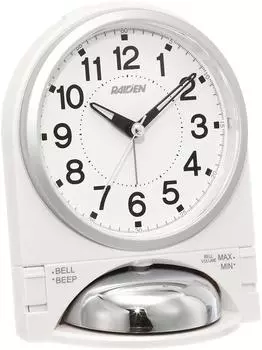 Seiko Clock Seiko Clock Alarm Clock Analog Loud Switchable Alarm PYXIS RAIDEN White Pearl NR436W SEIKO