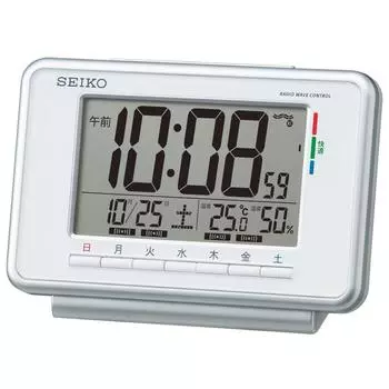 Seiko Clock Seiko Clock Будильник Радио Цифровой Недельный Будильник Календарь Комфорт Температура Влажность Дисплей Белый SQ775W SEIKO