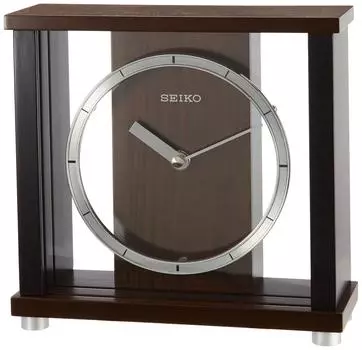 Seiko Clock Seiko Clock Настольные часы аналоговые деревянные рамки темно-коричневого дерева BZ356B SEIKO