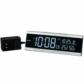 Seiko Clock Seiko Clock Table Clock Alarm Clock Radio Digital AC Color LCD Series C3 Silver Hairline Body x x cm DL306S 04 Size 7.3 22.2 4.4