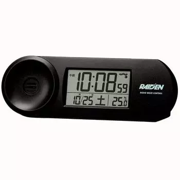 Seiko Clock Table Clock Alarm Clock Radio Wave Digital Loud Volume PYXIS RAIDEN Black Body BC407K Black Size 5.1x14.4x4.2cm 01