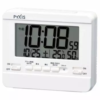 Seiko Clock Table Clock Alarm Clock Wall Clock Digital Temperature and Humidity Display PYXIS Body 9 x x cm NR538W Size 10.5 4.2