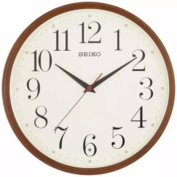 Seiko Clock Wall Clock Natural Radio Analog Dark Brown Wood Grain Pattern KX222B