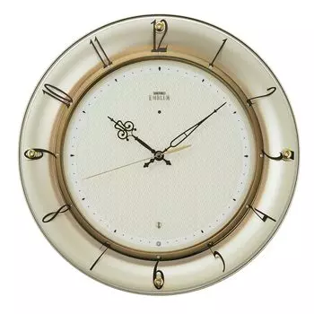 SEIKO EMBLEM wall clock thin gold pearl diameter 330 x 46mm radio analog HS561G