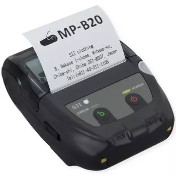 Seiko Instruments монохромный мобильный термопринтер USB Bluetooth соединение MFi сертифицированный черный MP-B20