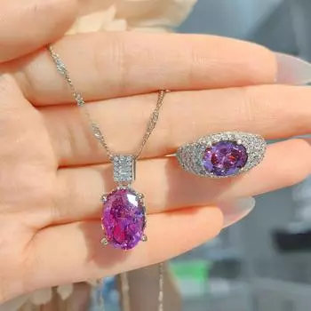 Seiko микро-инкрустированное ожерелье из александрийского камня в стиле ретро, высококачественный комплект колец с высушенной розой и ледяным цветком для женщин