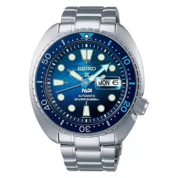 Seiko Мужские часы Prospex Sea Turtle Padi Special Edition с автоматическим механизмом 45 мм SRPK01K1 синий