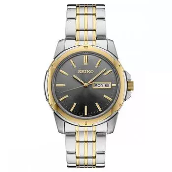 Seiko Мужские кварцевые часы Essentials из двухцветной нержавеющей стали