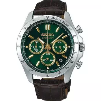 Seiko мужские SBTR017 (Дух) Круглые часы из коричневой нержавеющей стали с несколькими стрелками, аналоговые