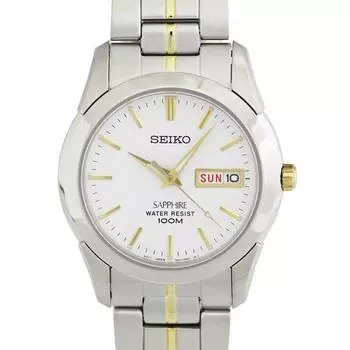 Seiko Мужские SGG719P1 (Seiko Q Combi Браслет S/GLASS 10atm) Круглые часы золотые аналоговые