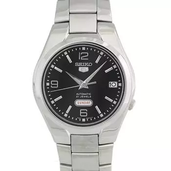 Seiko мужские SNK623K1 (Seiko5 SeikoEX Five SS BK 12.6.9) Круглые часы серебряные аналоговые