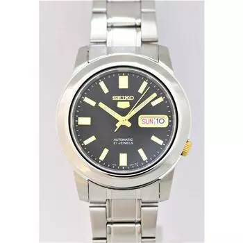 Seiko мужские SNKK17K1 (Seiko5 SS Браслет BK) Смотреть серебро