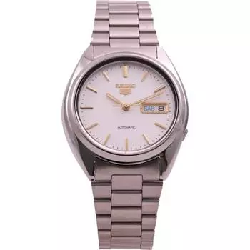 Seiko мужские SNXG47K (Браслет Seiko5 SS Белый) Круглые часы серебряные аналоговые
