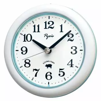 Seiko NA613W Wall Clock, Table Clock, Kitchen & Bath Clock, Analog, Waterproof for Life, 4.8 x 4.8 x 1.9 inches (123 x 122 x 48 mm)