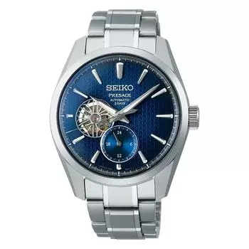 SEIKO Presage Sharp Edged Automatic Blue Dial Open Heart мужские часы SPB417J1 синий