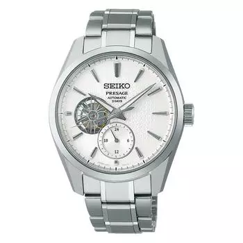 SEIKO Presage Sharp Edged Automatic White Dial Open Heart Мужские часы SPB415J1 белый