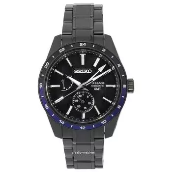 Seiko Presage Sharp Edged Series ZERO HALLIBURTON Limited Edition, автоматические мужские часы с черным циферблатом SPB271 SPB271J1 SPB271J 100M чёрный