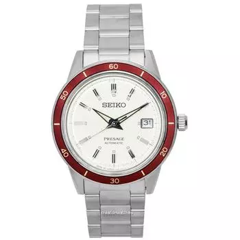 Seiko Presage Style60s Автоматические мужские часы с белым циферблатом SRPH93 SRPH93J1 SRPH93J