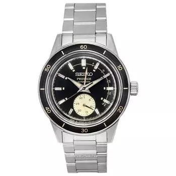 Seiko Presage Style60s с черным циферблатом, автоматические мужские часы SSA449 SSA449J1 SSA449J