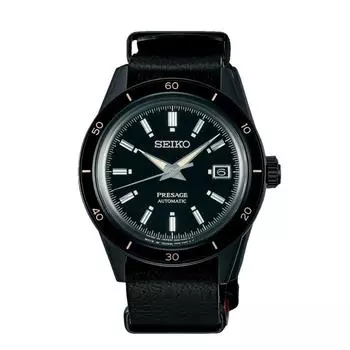 Seiko Presage Style 60 s механические мужские часы с циферблатом 40,8 мм SRPH95J1 чёрный