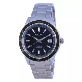 Seiko Presage Style 60 s Stainless Steel Automatic SRPG07 SRPG07J1 SRPG07J Мужские часы чёрный