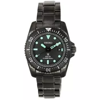 Seiko Prospex Black Series Night Vision Solar Divers SNE587 SNE587P1 SNE587P 200M Мужские часы