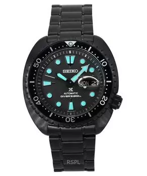 Seiko Prospex Black Series Night Vision Turtle с черным циферблатом автоматические дайверские часы SRPK43K1 200M мужские часы чёрный