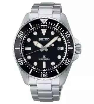 SEIKO PROSPEX Solar SCUBA Мужские часы из нержавеющей стали с сапфировым стеклом SNE597P1 чёрный