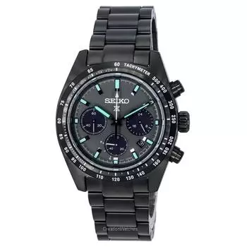 Seiko Prospex Speedtimer The Black Series Chronograph Solar SSC917P1 100M Мужские часы чёрный