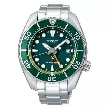 Seiko Prospex SUMO SFK003J1 GMT Solar Diver 45 мм зеленый циферблат мужские часы зелёный