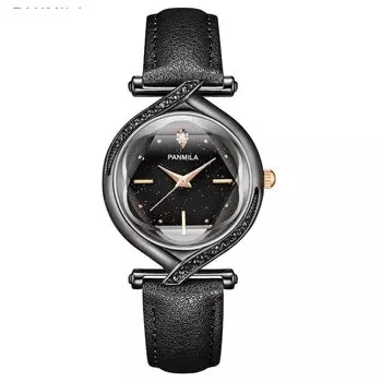 Seiko японские аналоговые кожаные повседневные наручные часы для женщин P0300M женские часы, механизм, часы, женские часы, ремешок, ремень, водонепроницаемые, повседневные, чёрный