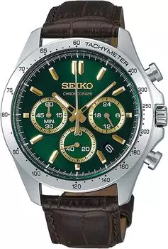 SEIKO Second Chronograph Quartz Watch SBTR017 Green Brown Leather [Seiko] 1/5 Мужские []