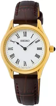 Seiko SEIKO Watch Quartz Leather White Gold SWR072P1 Ladies