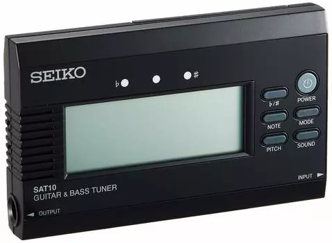 Seiko Тюнер для бас-гитары черный SAT10B & чёрный