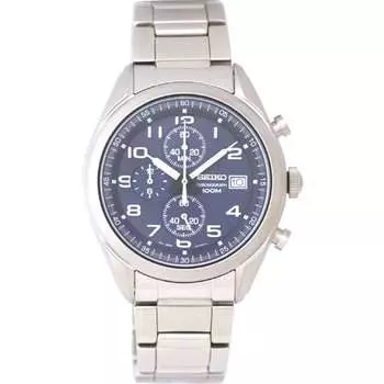 Seiko унисекс SSB267P1 (Хронограф кварцевый SS BL браслет мужской) часы