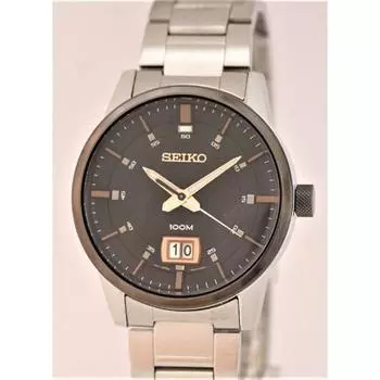 Seiko Unisex SUR285P1 (Seiko Quartz Men s BK Metal Band SS IP Bezel 100M D 42mm) Watch